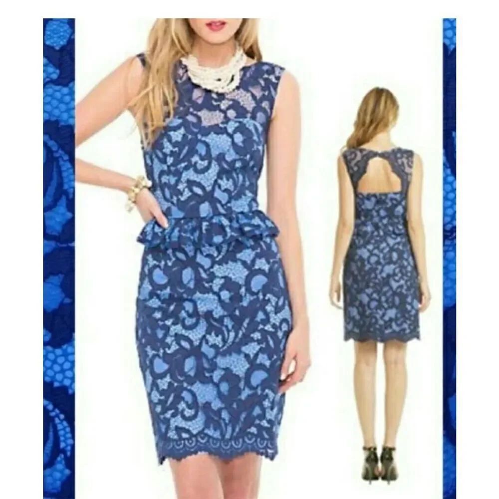 Lilly Pulitzer Kiri dress in true navy romantic corded Lace Size 0 NWT
